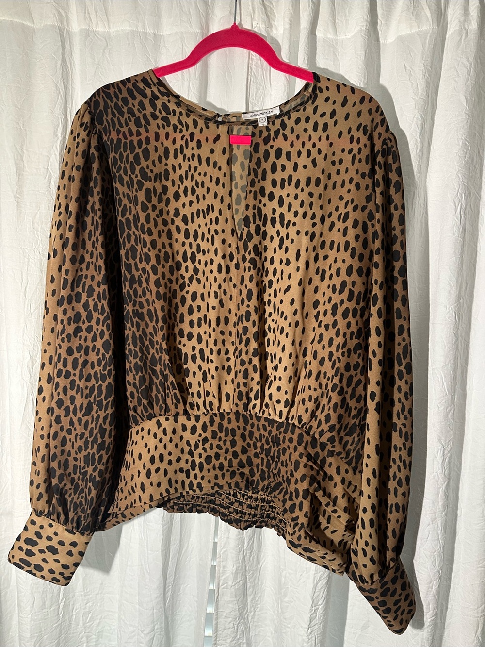 Good American Brown and Black Leopard Print Blouse